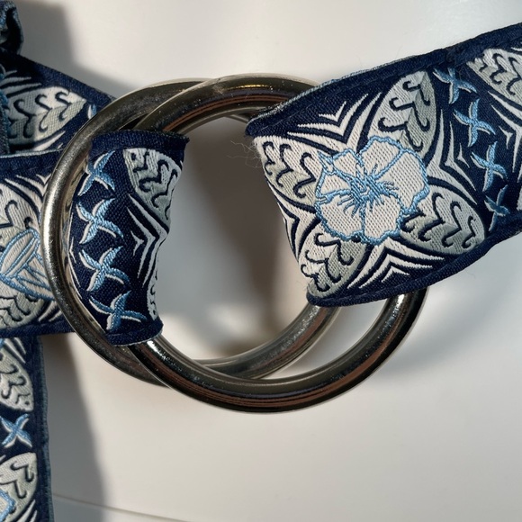 Punch USA Blue Hawaiian Theme Belt D Ring Ribbon Y2K Preppy Golf Blue One Size - Picture 2 of 11